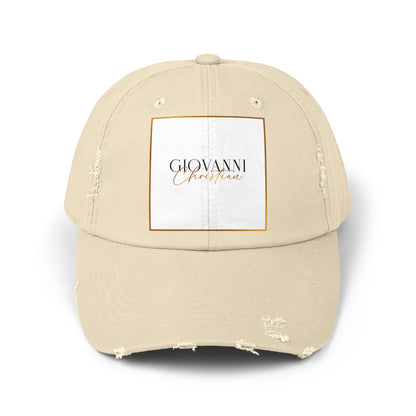 Unisex Distressed Cap with "Giovanni Christian" Logo