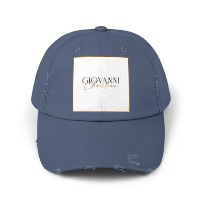 Unisex Distressed Cap with "Giovanni Christian" Logo