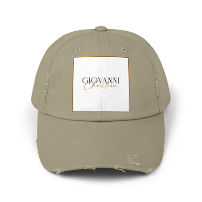 Unisex Distressed Cap with "Giovanni Christian" Logo